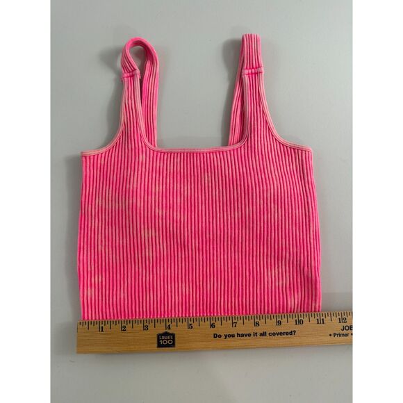 Zenana Women's Hot Pink Ribbed Tank Top Shelf Bra Removable Pads Size S / M - Picture 7 of 9